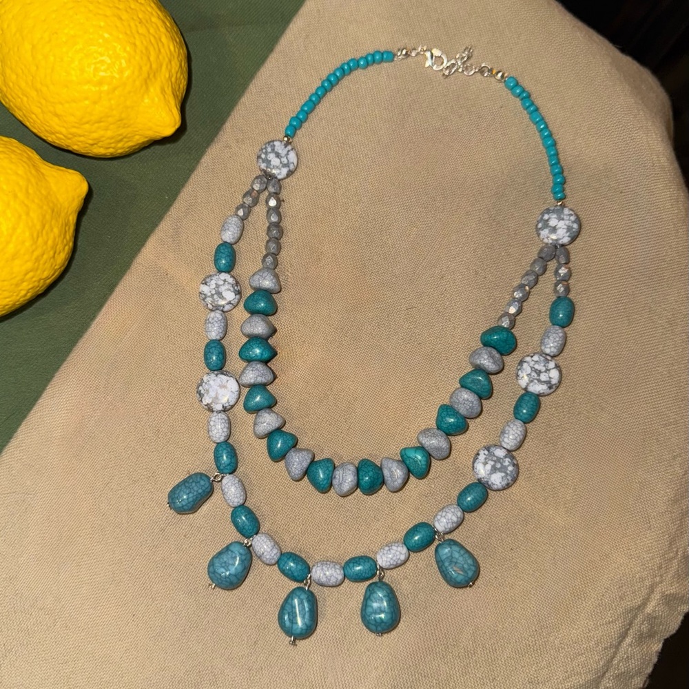 Turquoise and Gray Necklace